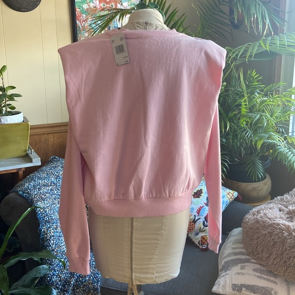 Buffalo David Bitton NWT size M Indiana Padded Shoulder Sweatshirt light pink - Picture 3 of 8